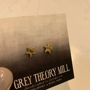 Gold Sh*t Show Star Earrings.